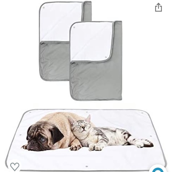 Paw Legend Washable Pee Pads for Dogs (2 Pack), Waterproof Reusable Dog Pee Pads